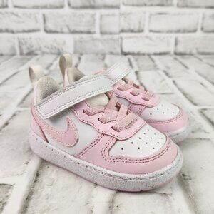 Nike Court Borough Low Recraft Baby Toddler Sz 5C Pink Sneakers Hool Loop DV5458
